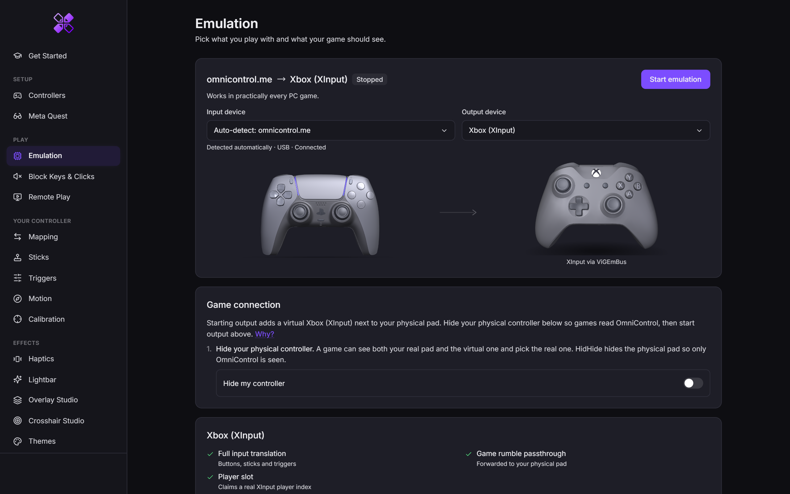 OmniControl Emulation